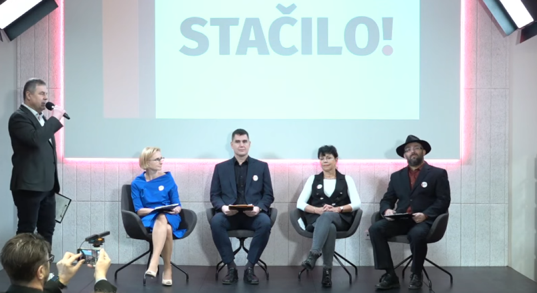 Tisková konference hnutí Stačilo! společně s KSČM, SD-SN a ČSNS. - 42TČen