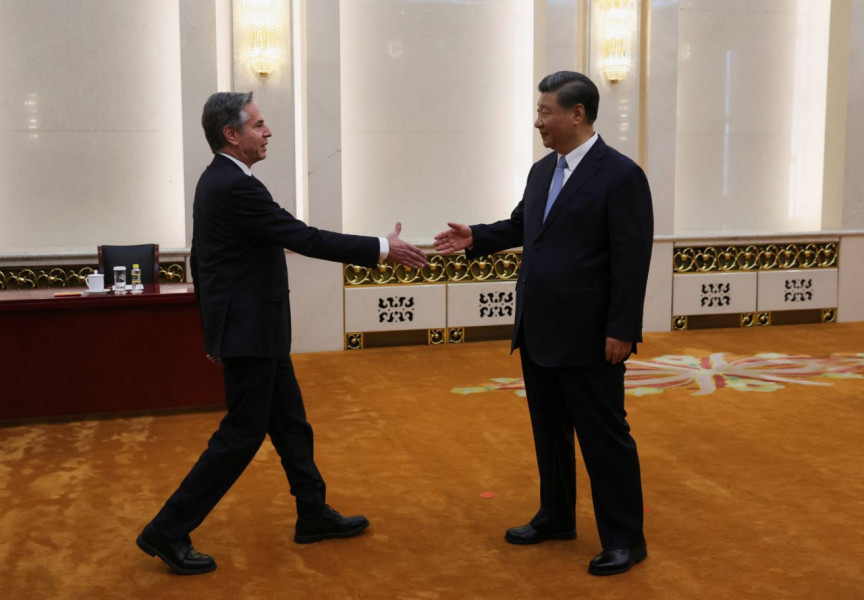 Antony Blinken na schůzce s prezidentem Čínské lidové republiky Si Ťin-pchingem - 42TČen